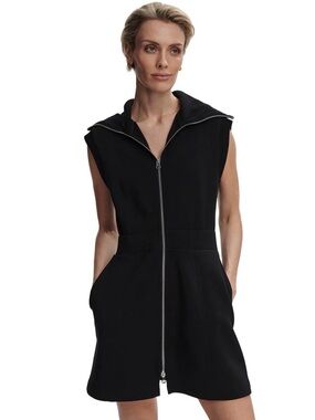Varley NWT $188 Rebecca Double Soft Zip Through Dress XS Black
